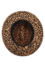 Leopard Standard Brim Boho Chic Rancher Felt Hat