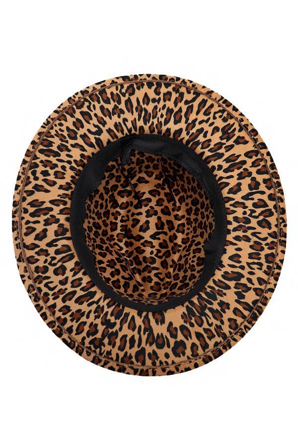 Leopard Standard Brim Boho Chic Rancher Felt Hat