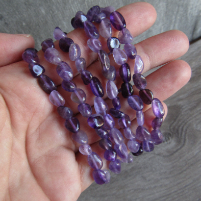 Amethyst Gemstone Nugget Bracelets