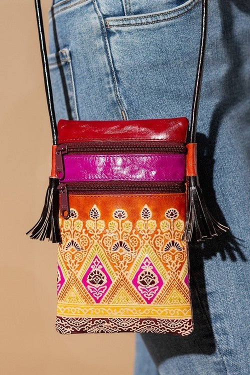 Charlotte Hand-Painted Genuine Leather Cellphone Bag | WILD FLIER GIFTS AND APPAREL