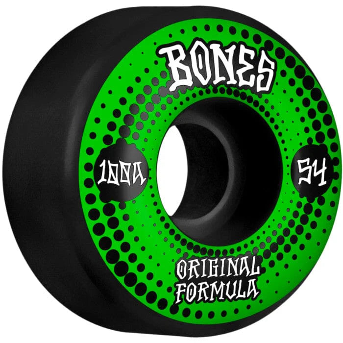 Bones Wheels 100’s OG V4 Originals Black Skateboard Wheels- 54mm 100A (Set of 4)