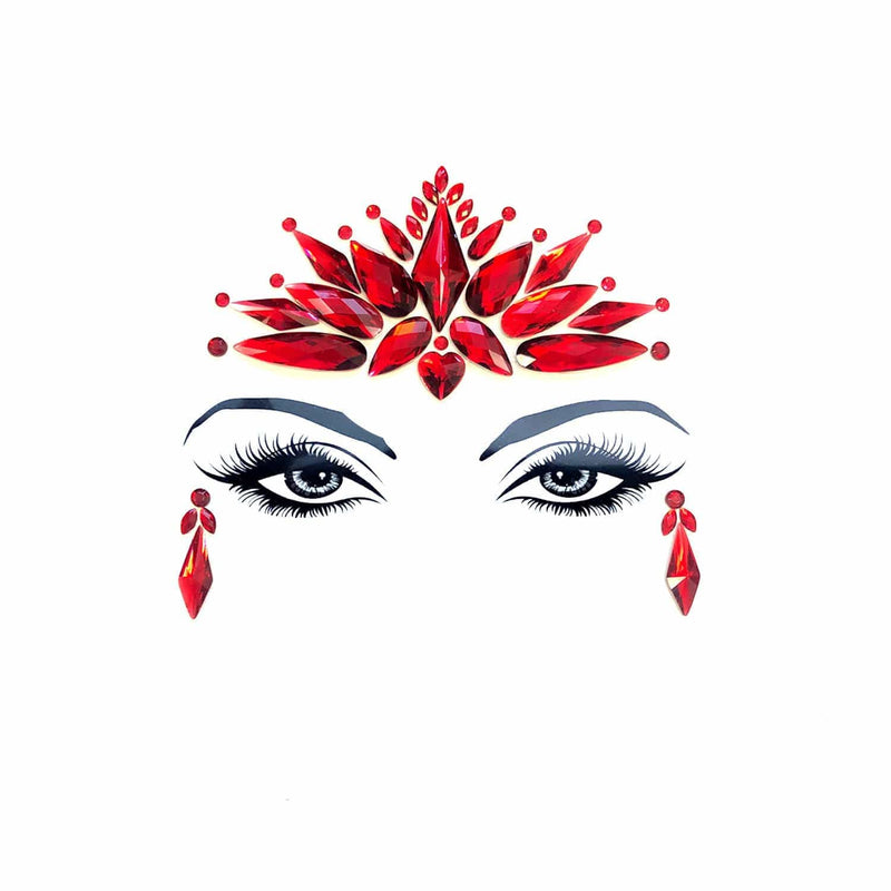 Demonica Red Crystal Face Jewels: Red / O/S | WILD FLIER GIFTS AND APPAREL