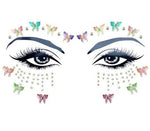 Flutura Butterfly Iridescent Crystal Face Jewels: MUL / O/S | WILD FLIER GIFTS AND APPAREL
