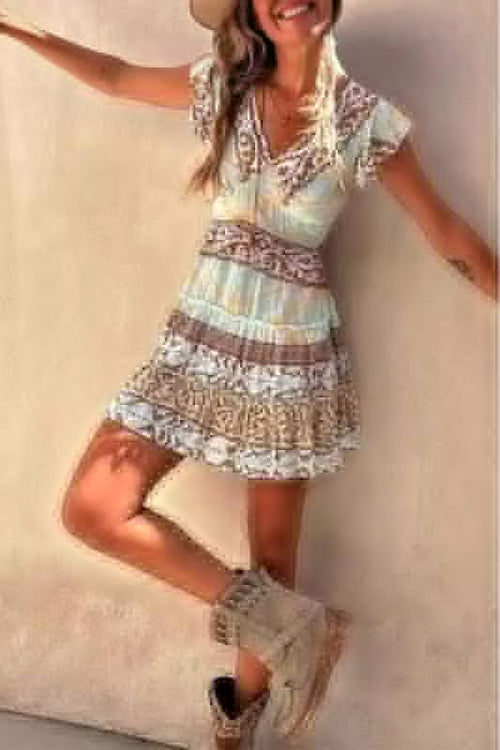 Blue Festive Floral Sundress | WILD FLIER GIFTS AND APPAREL