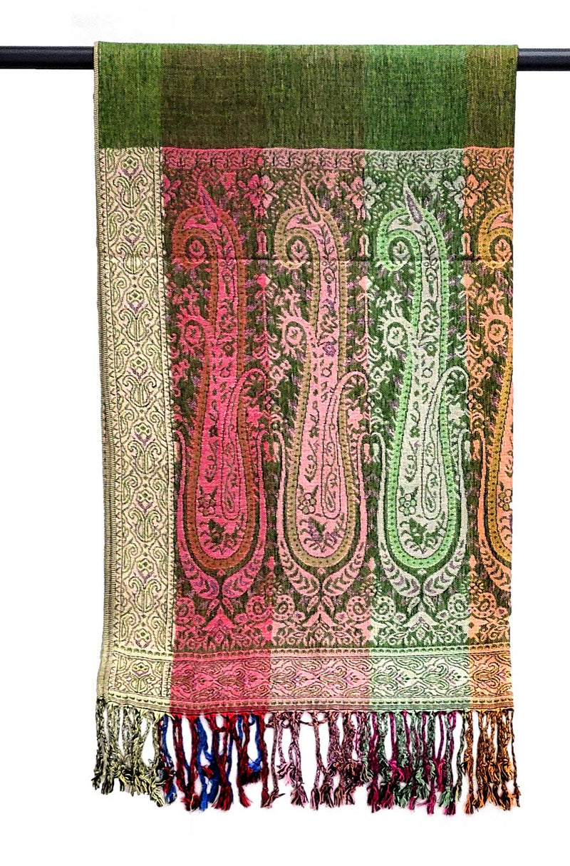 6 Pack Pashmina Paisley Section Rainbow Shawl Wraps Assorted | WILD FLIER GIFTS AND APPAREL