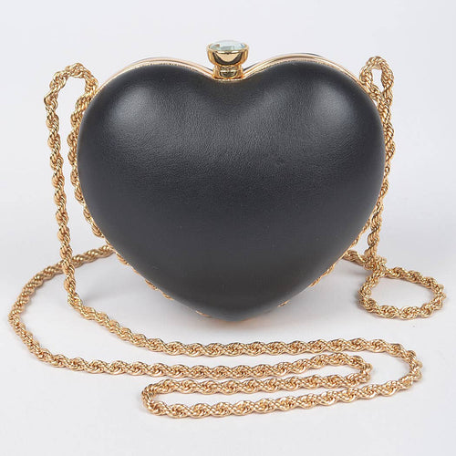 Heart Frame Chain Mini Crossbody Bag: Red | WILD FLIER GIFTS AND APPAREL