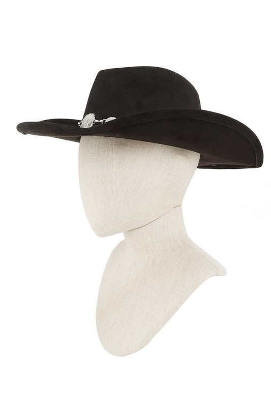 Cowboy Hat with Vintage Metal Chain Accent