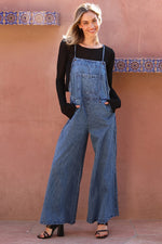 Angie Denim Flare Leg Overalls Jumpsuit