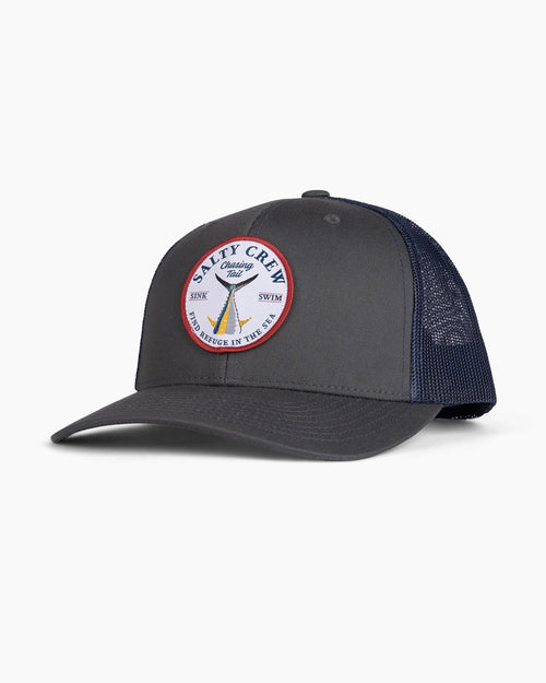 Salty Crew Bottom Dweller Retro Trucker Hat-Charcoal/Navy | WILD FLIER GIFTS AND APPAREL