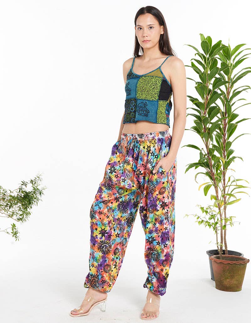 Celestial Print Tie Dye Harem Pants