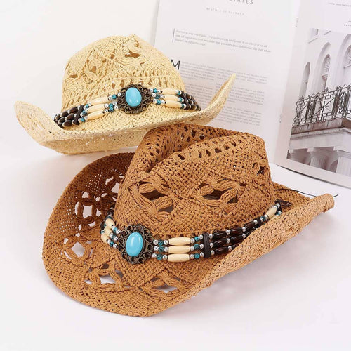 Faux Straw Cowboy Hat: KH | WILD FLIER GIFTS AND APPAREL