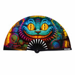 We're All Mad Here Blacklight Large Folding Fan: Neon / O/S | WILD FLIER GIFTS AND APPAREL