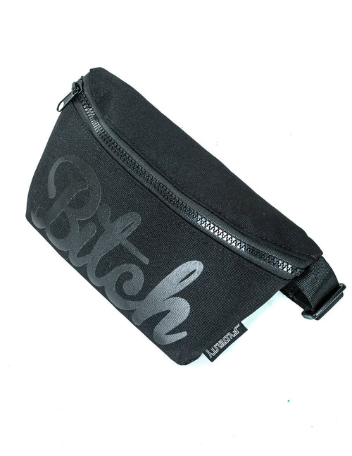 83024: Fanny Pack | Slim | WERDS Bitch Black & Black | WILD FLIER GIFTS AND APPAREL