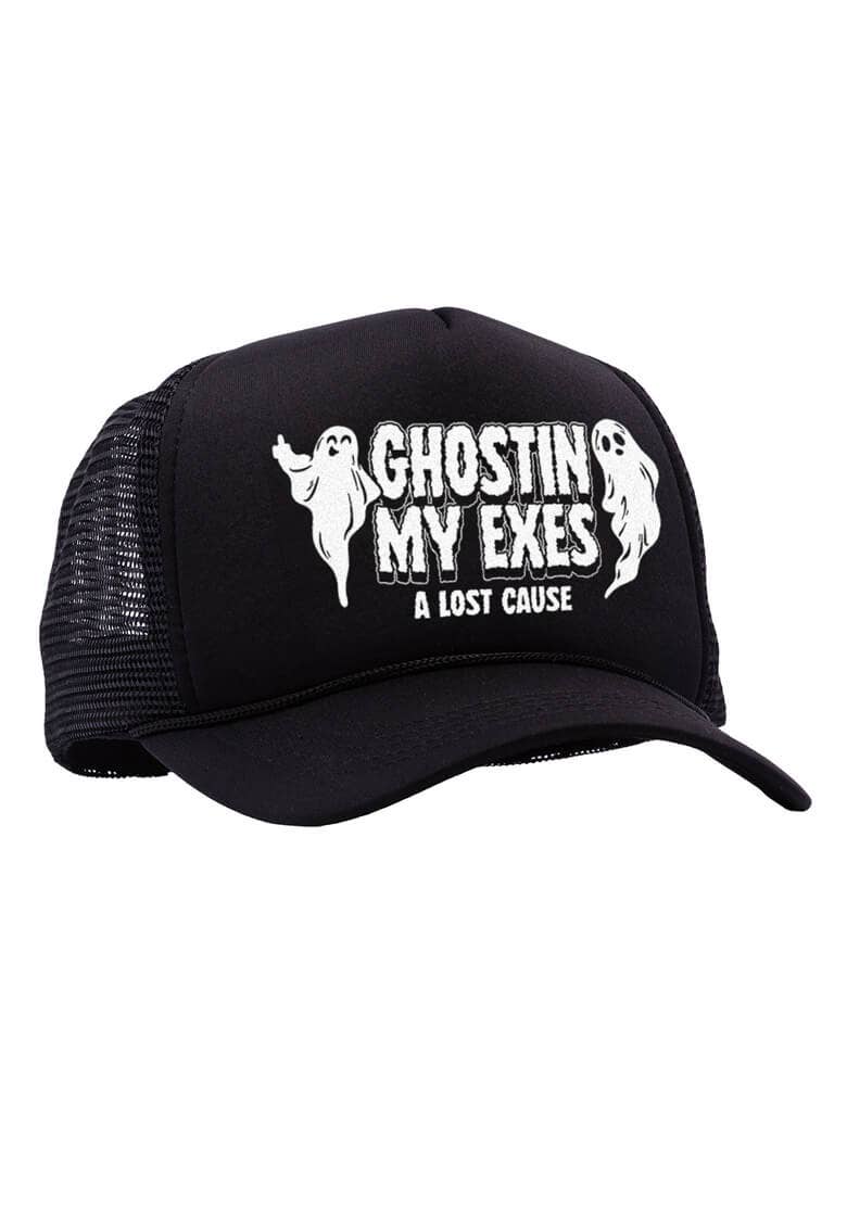 Ghostin Trucker Cap  : Black | WILD FLIER GIFTS AND APPAREL