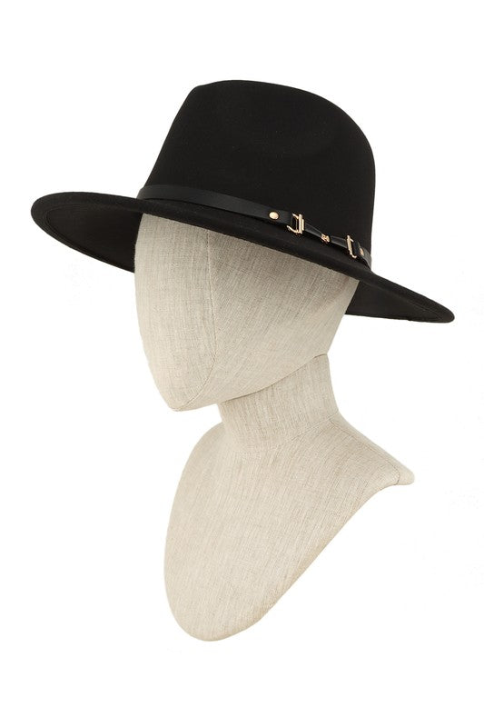 Belt Buckle Black Fedora Hat