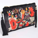 Faux Velvet Clutch With Tassel: Burgundy | WILD FLIER GIFTS AND APPAREL
