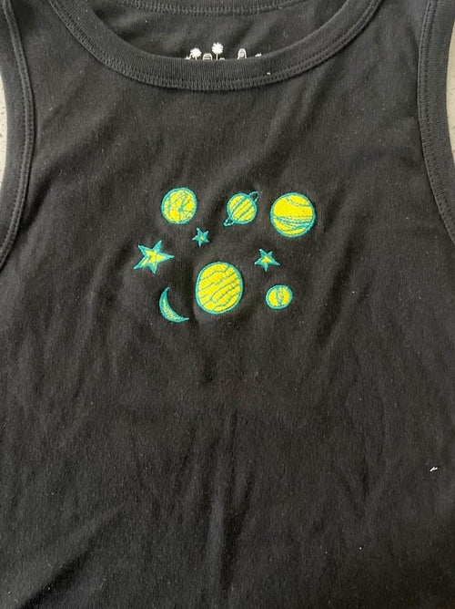 Organic Generation Celestial Embroidery Tank Top