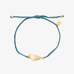 Pura Vida Beachside Blue Dainty Mother of Pearl Seashell Gold Charm Bracelet