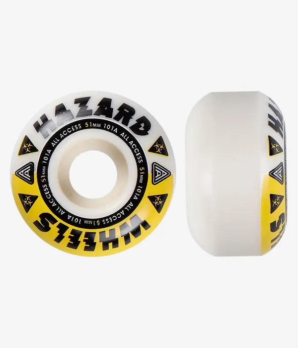 Madness Hazard Melt Down Radial Wheels (White Yellow) 51mm 101a 4 Pack Skateboard Wheels