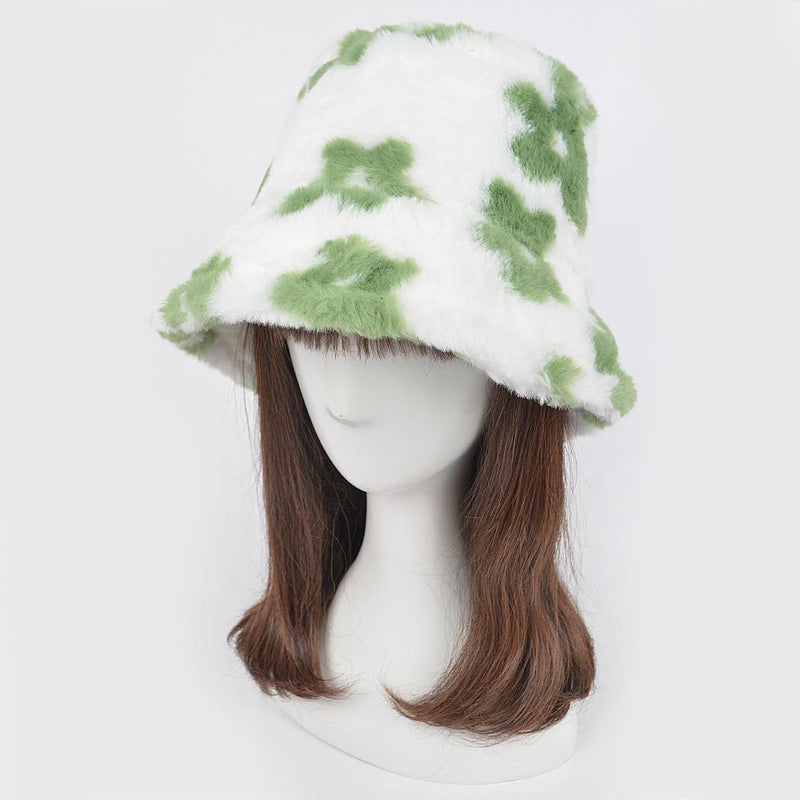Faux Fur Printed Bucket Hat: WT | WILD FLIER GIFTS AND APPAREL