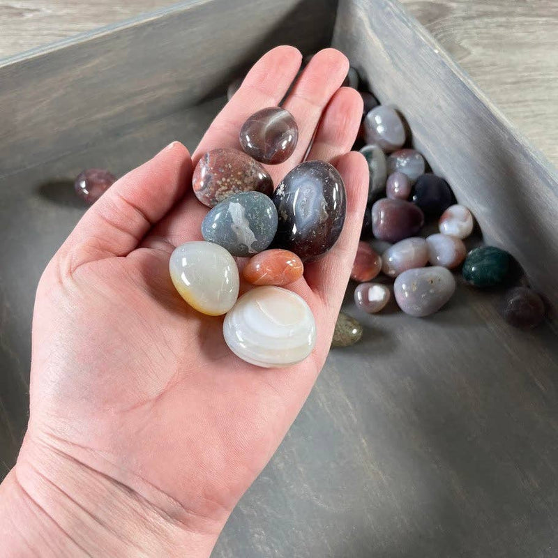 Mixed Agate Tumbled Stones Wholesale – 1LB Bulk Lot | WILD FLIER GIFTS AND APPAREL