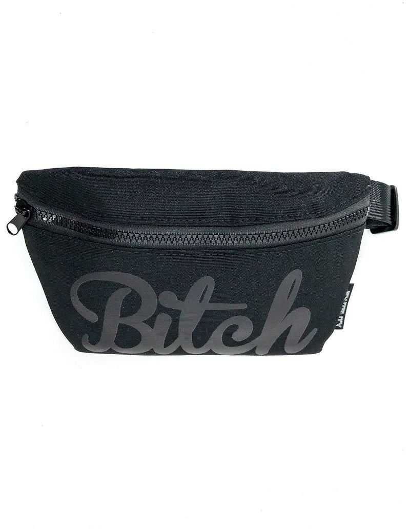 83024: Fanny Pack | Slim | WERDS Bitch Black & Black | WILD FLIER GIFTS AND APPAREL