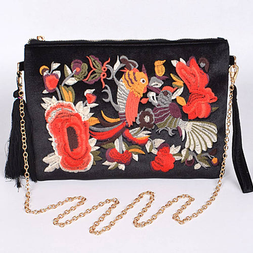 Faux Velvet Clutch With Tassel: Burgundy | WILD FLIER GIFTS AND APPAREL