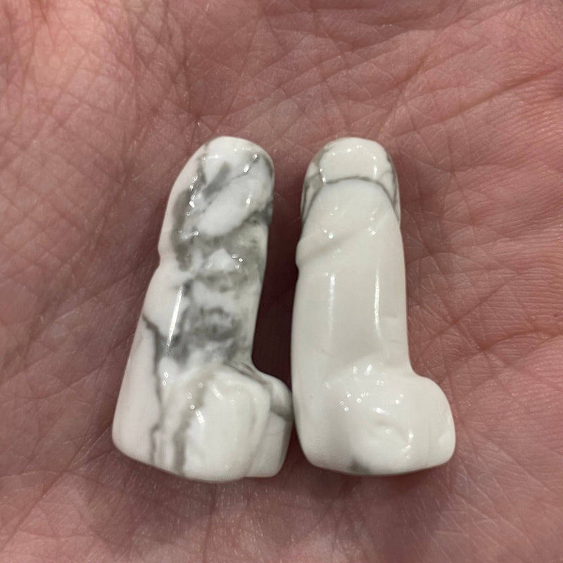 Howlite Crystal Phallic Figurine – Small Carved Gemstone Statue | WILD FLIER GIFTS AND APPAREL