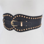 Studded Wide Stretch Belt: Black Silver | WILD FLIER GIFTS AND APPAREL