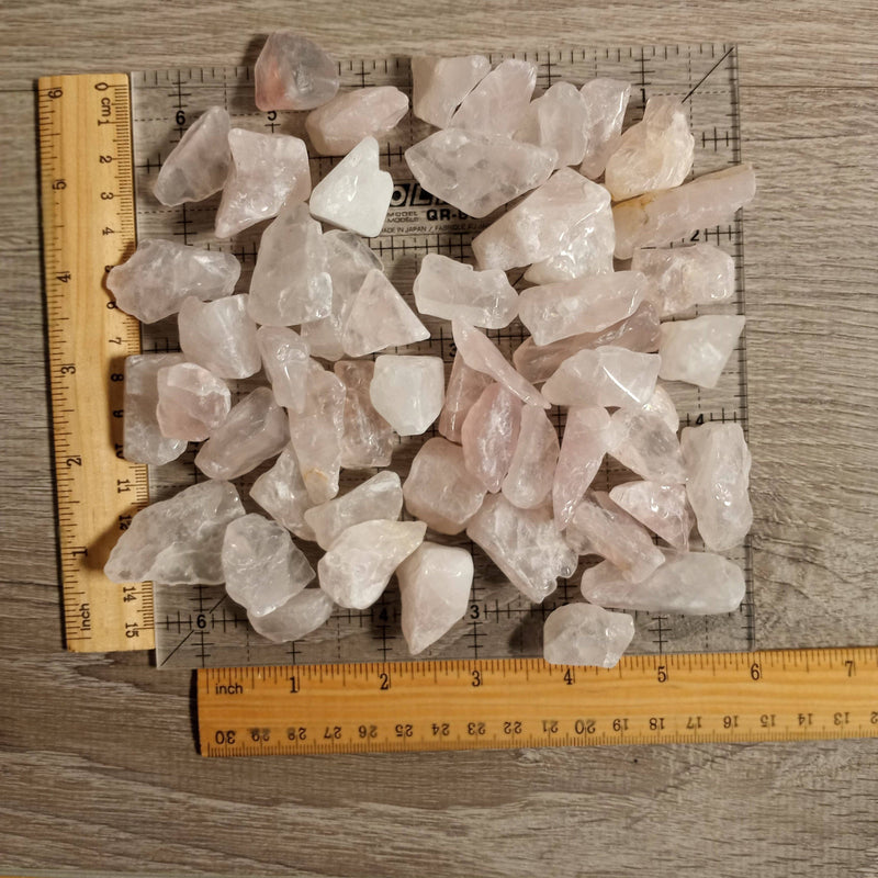 Rose Quartz Tumbled Stones Semi Polished 1 Pound: Medium approx. 45 pieces | WILD FLIER GIFTS AND APPAREL