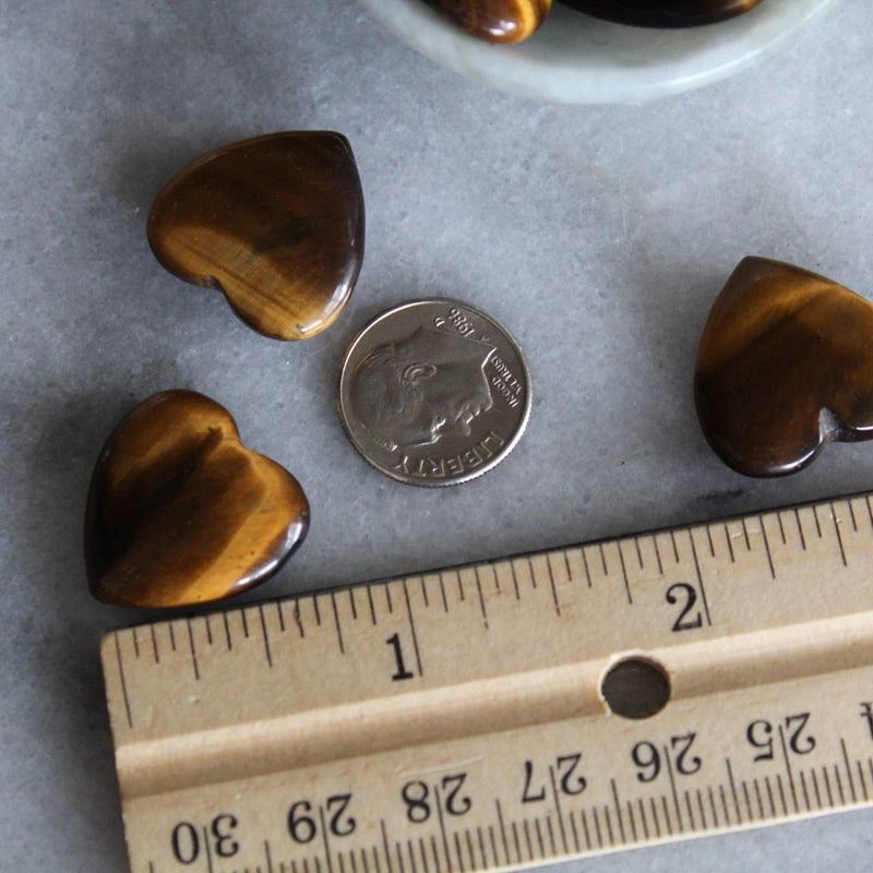 Tiger's Eye 20mm Mini Heart Shaped Gemstone (Crystals & Stones)