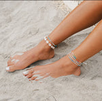 Lotus and Luna Beaded Anklets