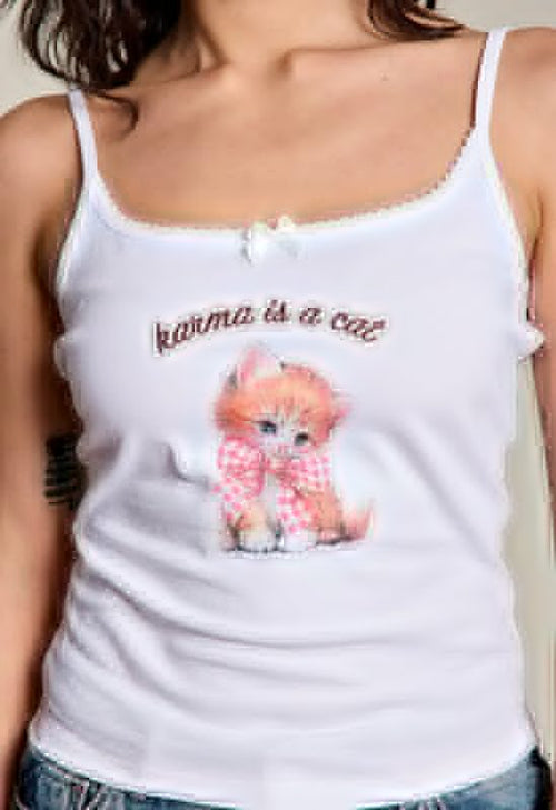 Karma Is A Kat Tank Top | WILD FLIER GIFTS AND APPAREL