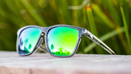 Knockaround Clear Grey / Green Moonshine Fast Lanes Sport Unisex Polarized Sunglasses | WILD FLIER GIFTS AND APPAREL