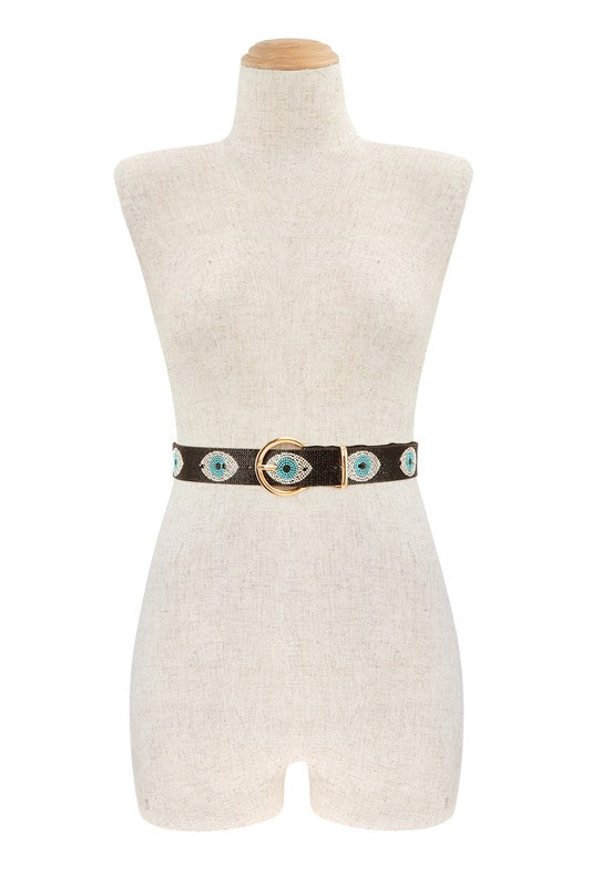 Rhinestone Evil Eye Belt