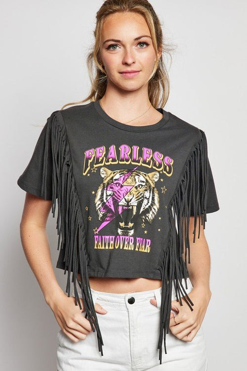 Fearless Tiger Fringe Tee | WILD FLIER GIFTS AND APPAREL