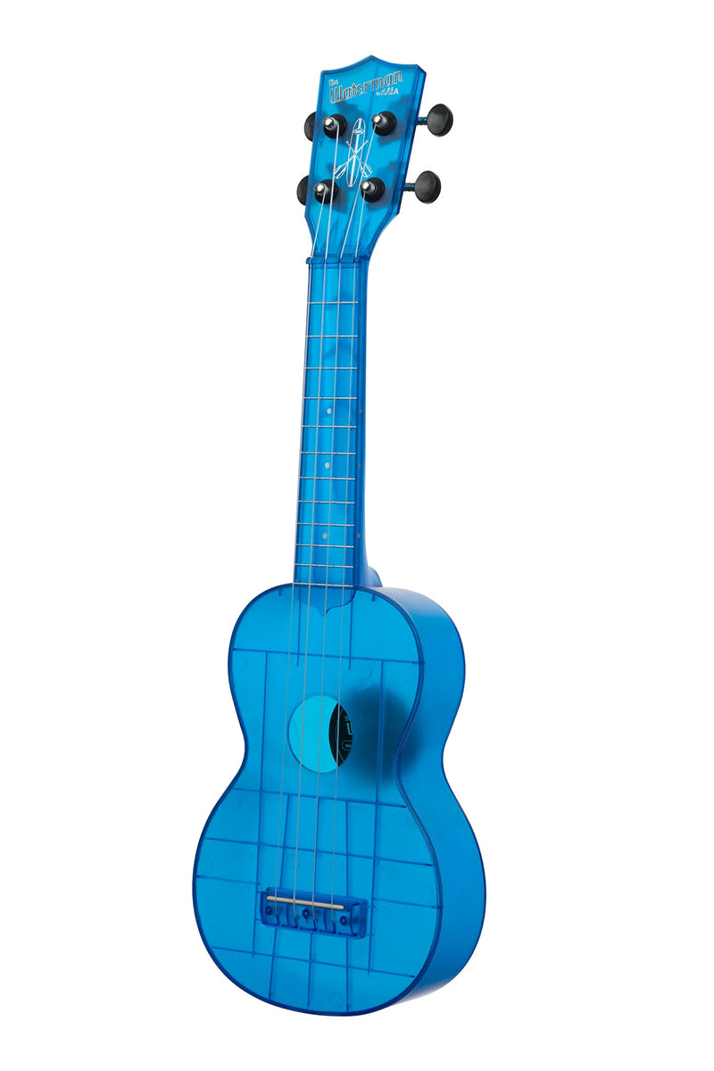 Kala Waterman Sea Glass Collection Cobalt Blue Transparent Soprano Ukulele