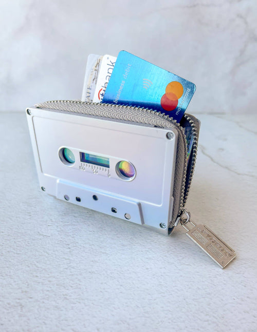 70267: Retro Cassette Wallet | Electro Silver | WILD FLIER GIFTS AND APPAREL