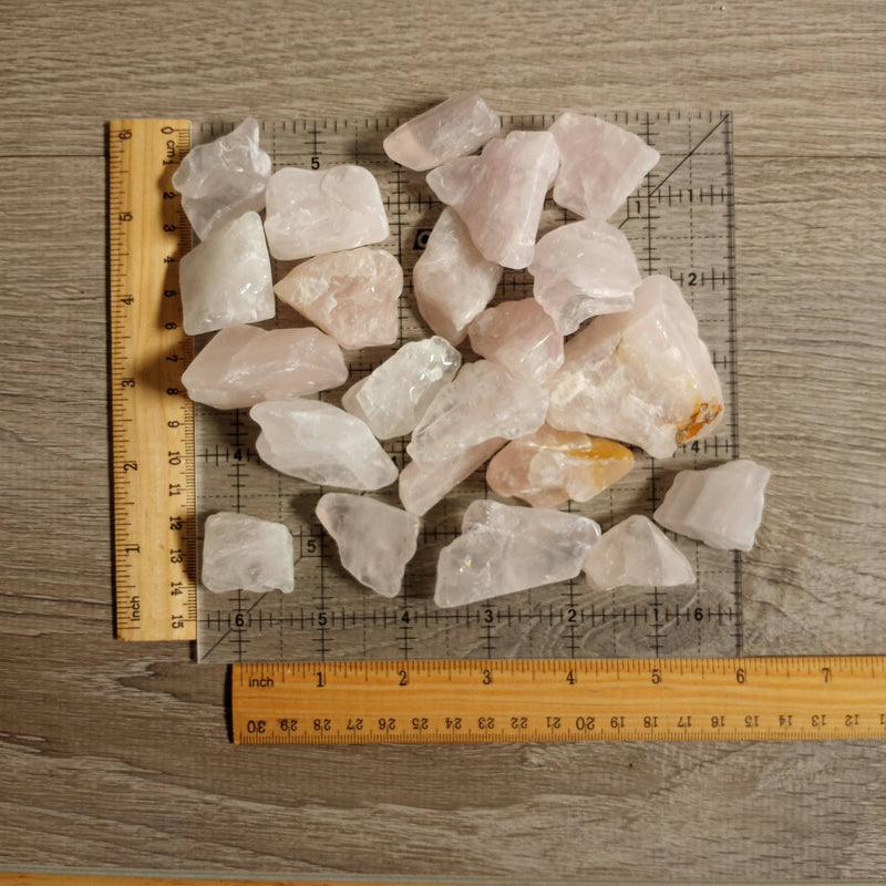 Rose Quartz Tumbled Stones Semi Polished 1 Pound: Medium approx. 45 pieces | WILD FLIER GIFTS AND APPAREL