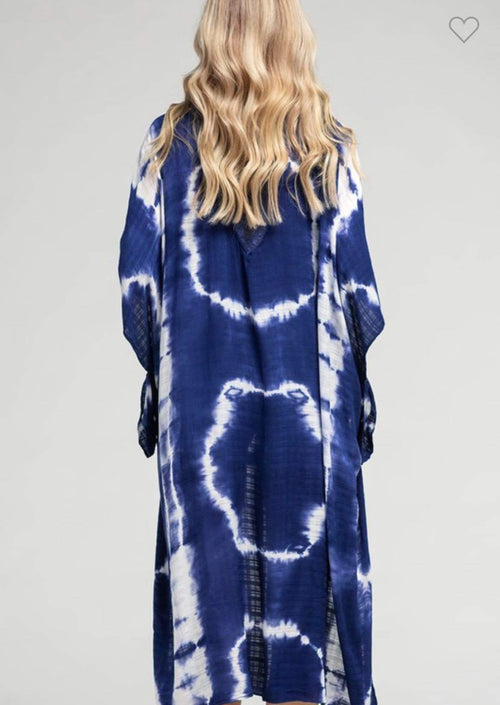 Macchia di Ruggine Tie Dye Kimono With Crochet Accent - WILD FLIER GIFTS AND APPAREL
