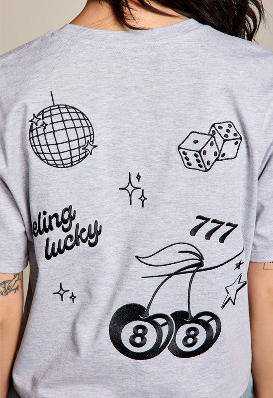 Cherry 8 Ball Graphic Crop Tee | WILD FLIER GIFTS AND APPAREL