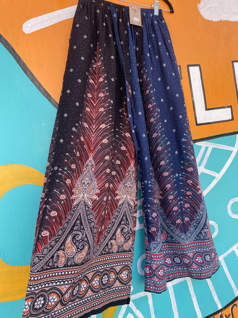 Peacock Rayon Wide Leg Pant(TH-1994) : One Size | WILD FLIER GIFTS AND APPAREL