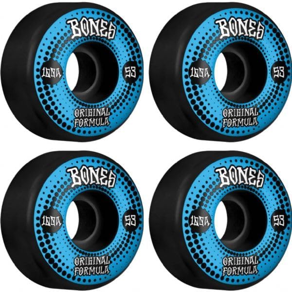 Bones Wheels 100’s OG V4 Originals Black Skateboard Wheels- 53mm 100a (Set of 4)