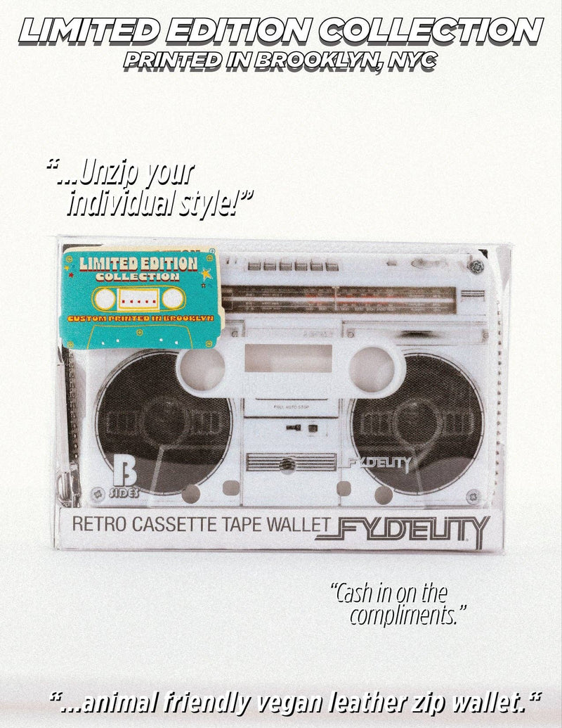 Fydelity Retro 80s Cassette Mixtape Wallet | Limited Edition | Boombox