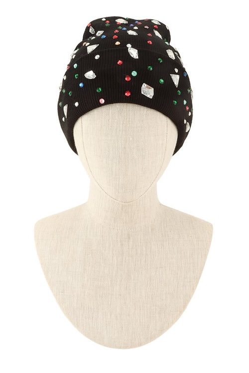 Colorful Rhinestone Accent Knit Beanies - WILD FLIER GIFTS AND APPAREL