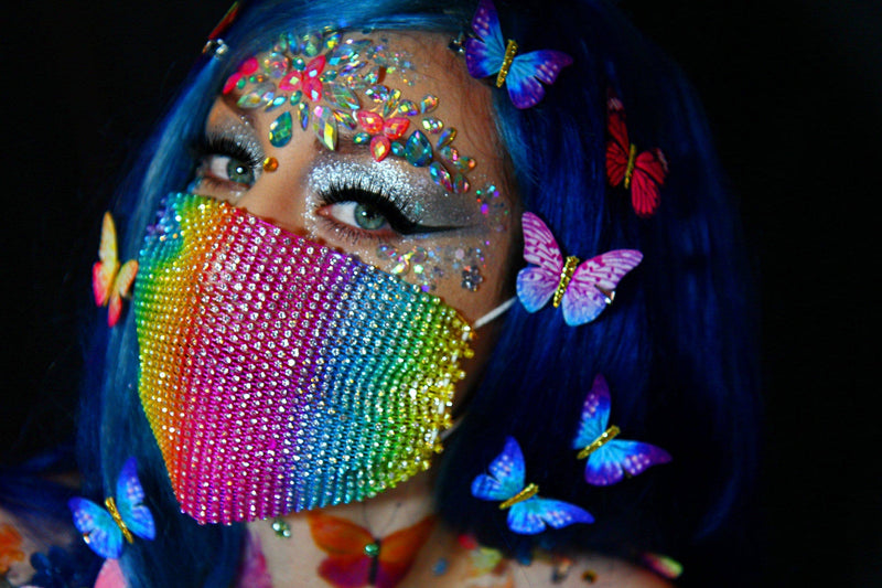 Avatar Pink & Blue Tiara Crystal Face Jewels: MULTI / O/S | WILD FLIER GIFTS AND APPAREL