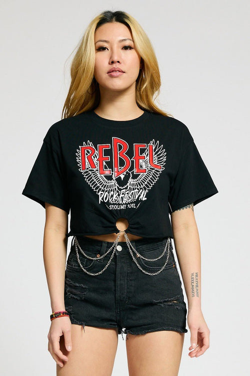 Rebel Rock Festival Chain Crop Top | WILD FLIER GIFTS AND APPAREL