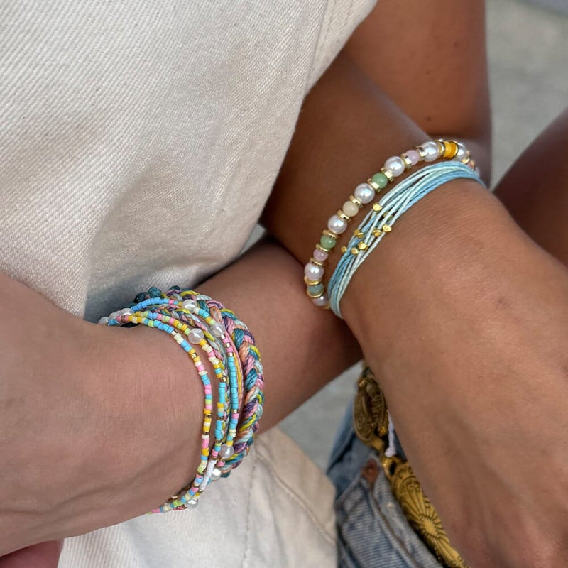 Pura Vida Desert Turquoise Half and Half Gold Malibu Bracelet