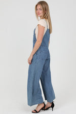 Angie Denim Flare Leg Overalls Jumpsuit