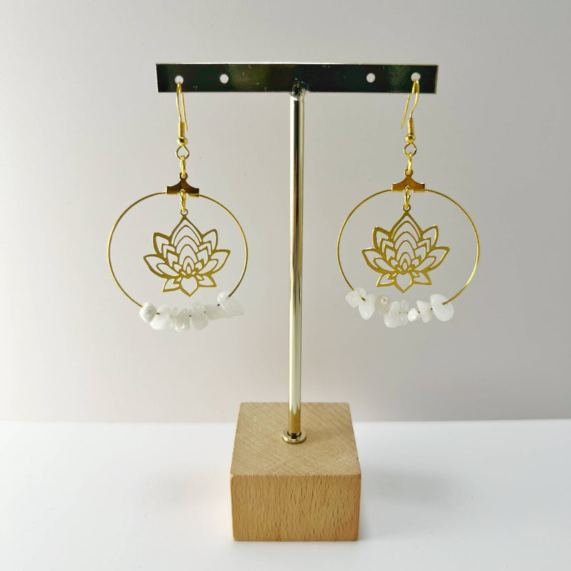 Lotus Gemstone Boho Earrings - Assortment 10 Pairs | WILD FLIER GIFTS AND APPAREL